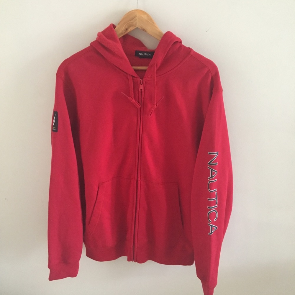 Red Nautica zip up jacket /